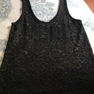Lacy Black Tank